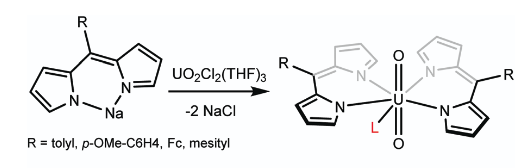 Uranyl bis(dipyrrinate) complex